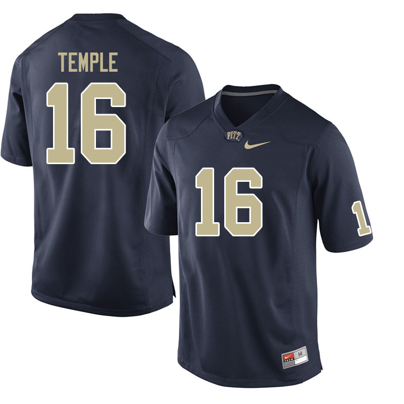 Men #16 Nate Temple Pitt Panthers College Football Jerseys Sale-Navy